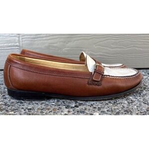 Martin Dingman Classic Diamond Mens 9.5 Buckle Loafer Brown Slip On Shoe